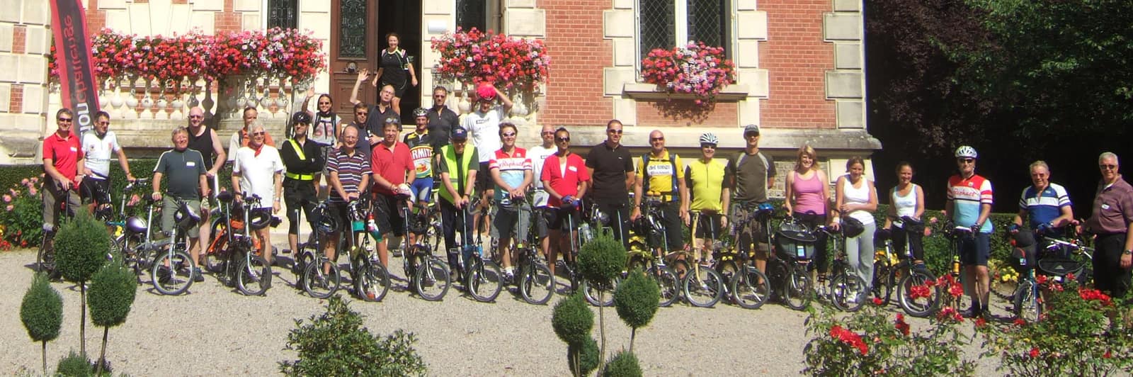 Riders gathering at the start of an event